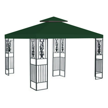 Nishore 9.84x9.84 Square 2 Tier Gazebo Canopy Replacement Water-Resistant UV Protected Coffee
